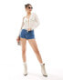 Фото #2 товара Pieces Festival lace chuck on open top in white