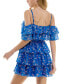Фото #2 товара Juniors' Floral Print Tiered Ruffled Fit & Flare Dress