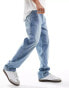 Фото #3 товара Cotton On carpenter baggy jean in silver blue