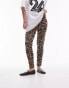 Topshop leopard print legging in brown