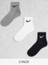 Фото #1 товара Nike Everyday Cushioned 3 pack ankle socks in multi