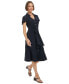 Women's Button-Front Tie-Waist Flutter-Sleeve Dress