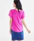 Фото #2 товара Women's Smocked Flutter-Sleeve V-Neck Knit Top, Created for Macy's