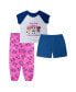 ფოტო #1 პროდუქტის Little Girls Pajama Set, 3 Piece