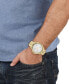 Men's Three-Hand Quartz 6e Arrondissement Gold-Tone Stainless Steel Bracelet 46mm