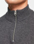 ONLY & SONS half zip knitted jumper in light grey marl