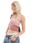 Фото #1 товара COLLUSION pointelle gradient washed summer cami in pink