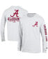 Фото #1 товара Men's White Alabama Crimson Tide Team Stack 3-Hit Long Sleeve T-shirt