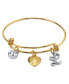 ფოტო #11 პროდუქტის 14K Gold-Dipped Heart and Initial Crystal Charm Bracelet