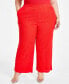 Фото #1 товара Trendy Plus Size Textured Pull-On Pants