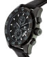 ფოტო #2 პროდუქტის Torrent Men's Chronograph Watch Black Leather Strap, Black Dial, 44mm