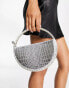 Фото #4 товара Public Desire The Alessia jewel clutch bag in silver croc