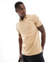 Фото #2 товара Polo Ralph Lauren icon logo pima cotton polo slim fit in camel marl