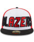 ფოტო #3 პროდუქტის Men's White, Black Portland Trail Blazers Back Half 59FIFTY Fitted Hat