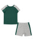 Infant Boys and Girls Green, Heather Gray Michigan State Spartans Norman T-shirt and Shorts Set