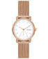 Women's Kuppel Lille Quartz Three Hand Rose Gold-Tone Stainless Steel Watch, 32mm