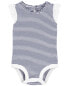 Baby Striped Eyelet Ruffle Bodysuit 6M