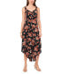 ფოტო #1 პროდუქტის Women's Floral Tie Shoulder Angled Hem Jumpsuit