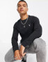 Polo Ralph Lauren icon logo long sleeve top in black marl