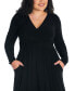 Фото #4 товара Plus Size Long Sleeve V-neck Maxi Dress