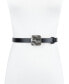 Фото #6 товара Women's Skinny Hammered Plaque Buckle Belt