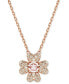 Swarovski rose Gold-Tone Idyllia Crystal Clover Pendant Necklace, 15" + 2-3/4" extender - фото #1