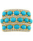 Фото #3 товара EFFY® Turquoise & Diamond (1/3 ct. t.w.) Multirow Statement Ring in 14k Gold