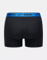 Nike Everyday Cotton Stretch trunks 3 pack in black with neon waistband