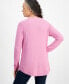 Фото #2 товара Petite Cotton Curved-Hem Stitch Sweater, Created for Macy's