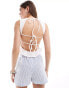 Фото #4 товара ASOS DESIGN backless milkmaid top with cap sleeves in white