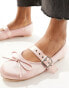 Public Desire Wide Fit Madelyn ballet flat in pink satin