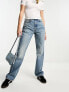 Фото #1 товара Weekday Resolute stretch high waist straight leg jeans in seventeen blue