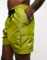 Nike Swimming Explore Volley Cargo 5 inch swim shorts in olive green