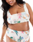 ASOS DESIGN Curve crop bikini top in postcard print