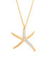 ფოტო #1 პროდუქტის Diamond Accent Starfish Pendant 18" Necklace in Gold Plate