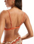 Southbeach mono V underwire crinkle bikini top in rust