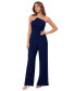 Petite Asymmetrical-Neck Strapless Jumpsuit