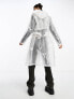 Фото #11 товара Noisy May Droplets longline transparent showerproof raincoat in white