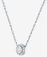 ფოტო #3 პროდუქტის Lab-Created Diamond Halo 18" Pendant Necklace (1/8 ct. t.w.) in Sterling Silver