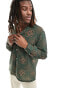 Фото #1 товара ASOS DESIGN relaxed deep revere shirt in green floral print