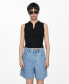 ფოტო #1 პროდუქტის Women's Pleats Detail Denim Shorts