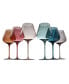 Pastel Large Colored Crystal Wine Glass, Set of 6
