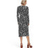 Women's Long Sleeve Midi Sea Spots Black Wrap Dress - DVF