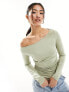 Фото #1 товара 4th & Reckless off shoulder top in sage