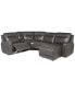 Фото #3 товара CLOSEOUT! Blairemoore 5-Pc. Leather Power Chaise Sectional with 1 USB Console and 2 Power Recliners, Created for Macy's