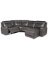 CLOSEOUT! Blairemoore 5-Pc. Leather Power Chaise Sectional with 1 USB Console and 2 Power Recliners, Created for Macy's