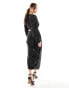 Фото #1 товара ASOS DESIGN sequin midi skirt with split detail co-ord in black