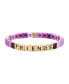 ფოტო #1 პროდუქტის Women's Purple Crystal and Enamel Friends Stretch Bracelet
