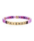 Women's Purple Crystal and Enamel Friends Stretch Bracelet