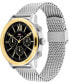 ფოტო #3 პროდუქტის Men's Quartz Multifuntcion Silver Stainless Steel Mesh Bracelet Watch 44mm